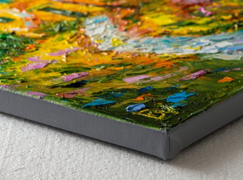 Additional view 4: Impressionism Landscape Painting Sunlit Shelter by painter Vladyslav Durniev oil canvas 