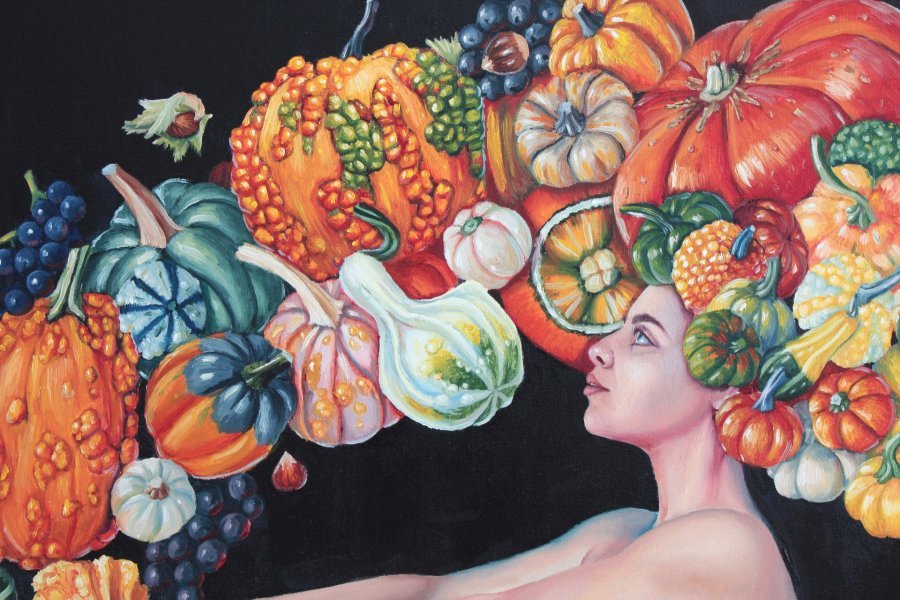 Additional view 2: Surrealism Nude Painting Pumpkin by painter Tetiana Bogdanova oil canvas 