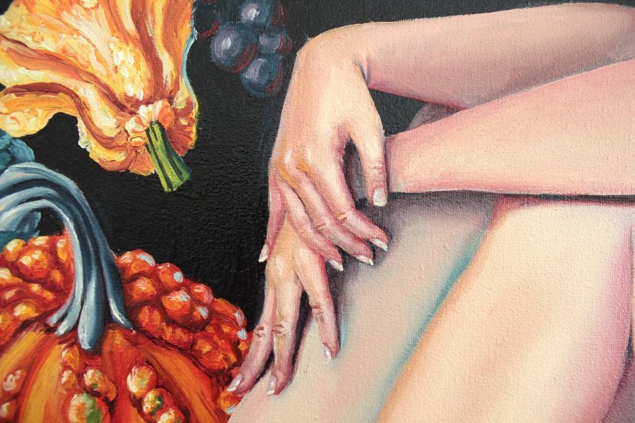 Additional view 3: Surrealism Nude Painting Pumpkin by painter Tetiana Bogdanova oil canvas 