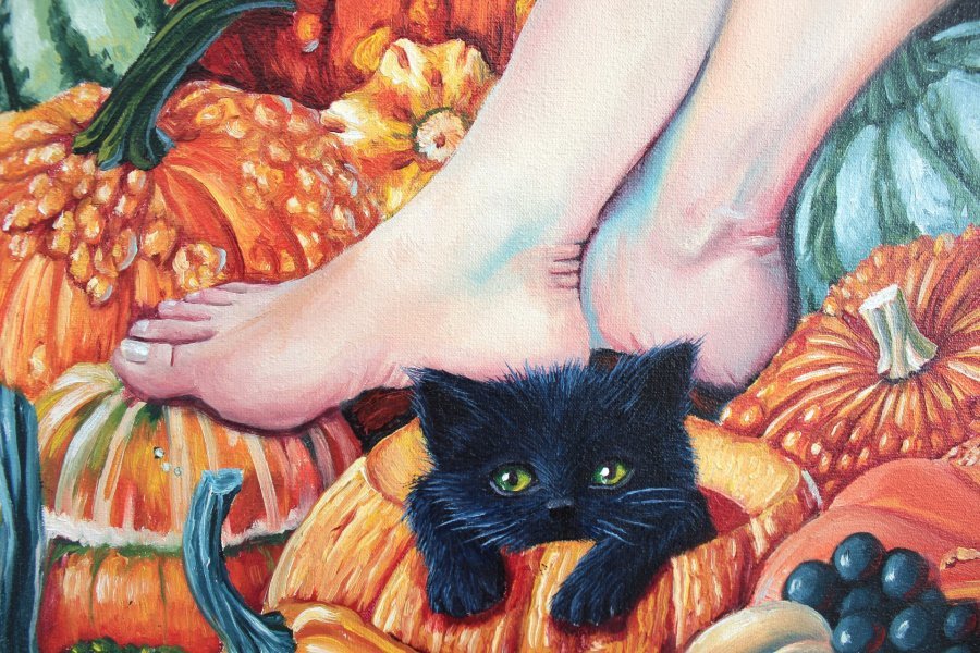 Additional view 4: Surrealism Nude Painting Pumpkin by painter Tetiana Bogdanova oil canvas 