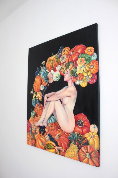 Additional view 6: Surrealism Nude Painting Pumpkin by painter Tetiana Bogdanova oil canvas 