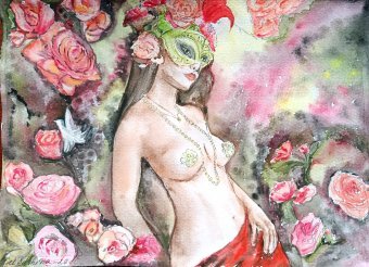 Живопис "Сон літньої ночі", живописець Selena Sashina акварель папір в Jose Art Gallery