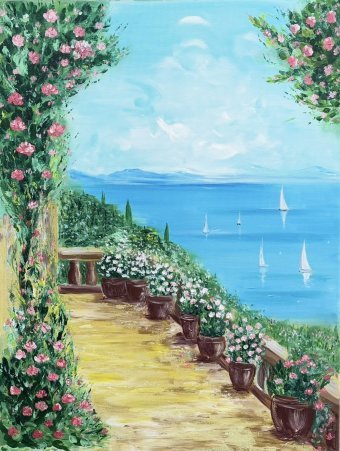 Gráfico "El sabor de la felicidad", ilustrador Asiya Ray pintura acrílica lienzo en Jose Art Gallery