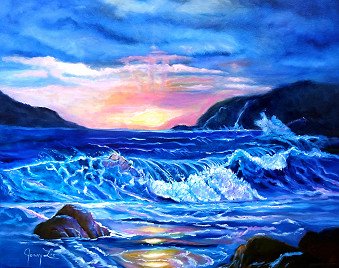 Beach sunset Pink