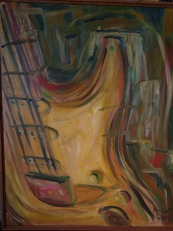 Painting "Sound Vibrations" by painter Eliana Gesteira oil canvas at Jose Art Gallery
