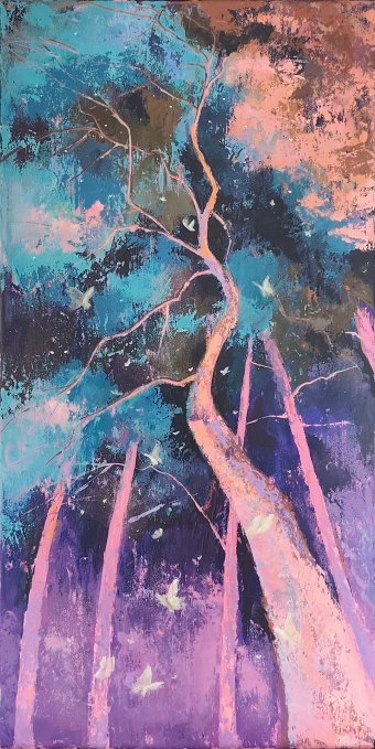 Painting "Waiting for dawn" by painter KOlha acrylic canvas at Jose Art Gallery