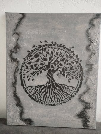 Pintura "Árbol en la niebla", pintor Inna Gorbachova acrílico tejido en Jose Art Gallery