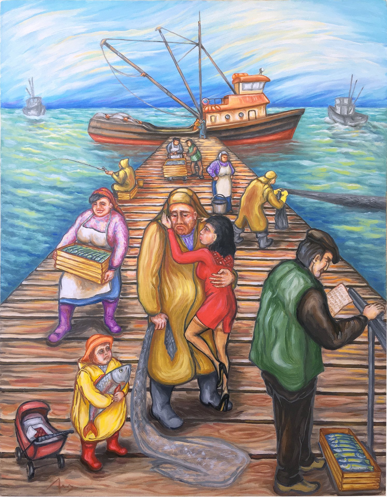 Fisherman's Daughter Painting by Fedor Aseev