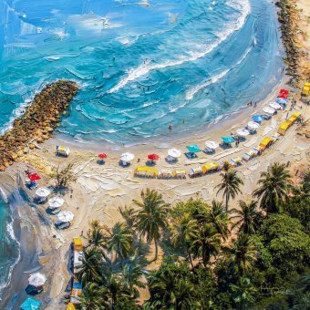 Fotografia "Ritmi vibranti della spiaggia e del mare", fotografo Orlando Sanchez Cabrera alla Jose Art Gallery