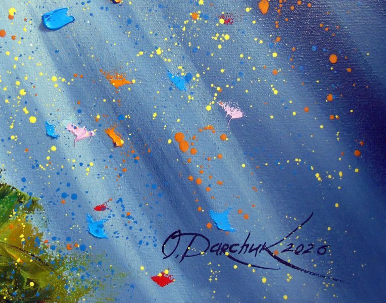 Additional view 4: Abstract Interior Painting Roots of Love by painter Olha Darchuk oil canvas 