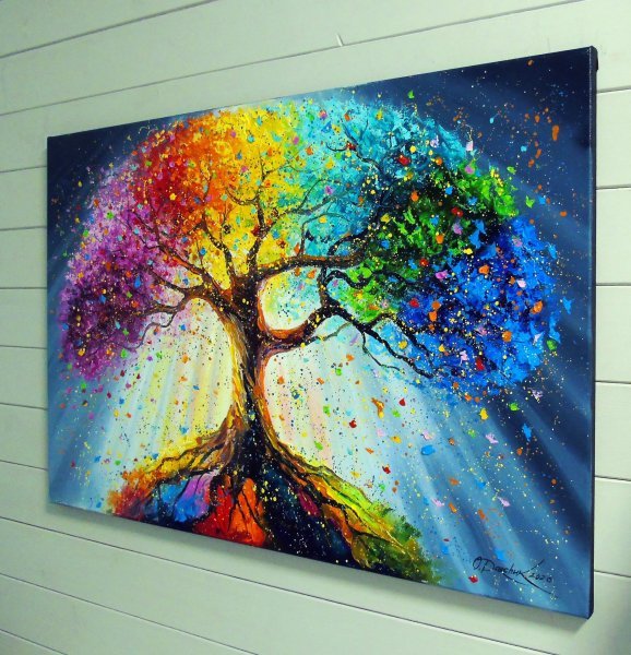 Additional view 5: Abstract Interior Painting Roots of Love by painter Olha Darchuk oil canvas 