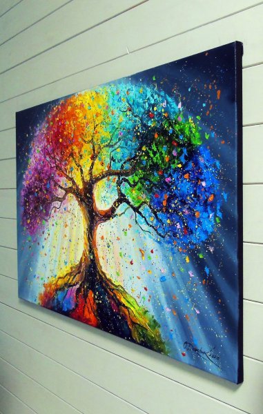 Additional view 6: Abstract Interior Painting Roots of Love by painter Olha Darchuk oil canvas 