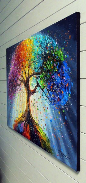 Additional view 7: Abstract Interior Painting Roots of Love by painter Olha Darchuk oil canvas 