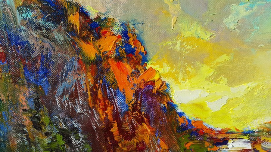 Additional view 4: Impressionism Landscape Painting Amalfi Coast Amalfi Atrani by painter Viktoria Lapteva oil canvas 