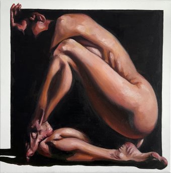 Pittura "Dentro di me: abbracciare i confini interiori", pittore Julia Shilo olio tela alla Jose Art Gallery