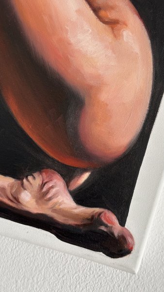 Additional view 1: Realism Nude Painting Within Myself: Embracing Inner Boundaries by painter Julia Shilo oil canvas 