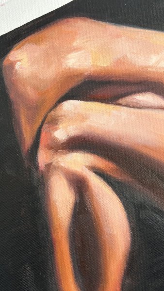 Additional view 2: Realism Nude Painting Within Myself: Embracing Inner Boundaries by painter Julia Shilo oil canvas 