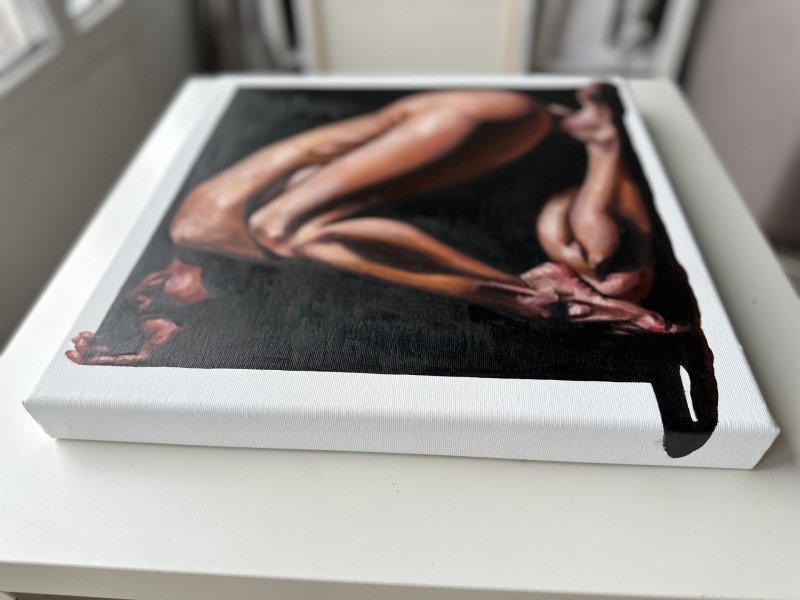 Additional view 5: Realism Nude Painting Within Myself: Embracing Inner Boundaries by painter Julia Shilo oil canvas 