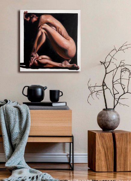 Additional view 8: Realism Nude Painting Within Myself: Embracing Inner Boundaries by painter Julia Shilo oil canvas 