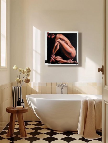 Additional view 9: Realism Nude Painting Within Myself: Embracing Inner Boundaries by painter Julia Shilo oil canvas 