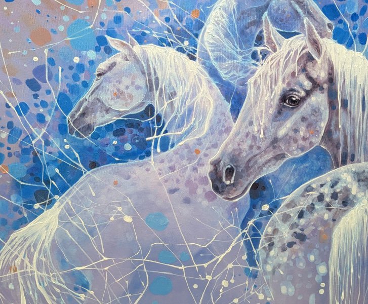 Additional view 2: Contemporary Art Animal Painting Equine Spell by painter Gill Bustamante oil canvas 
