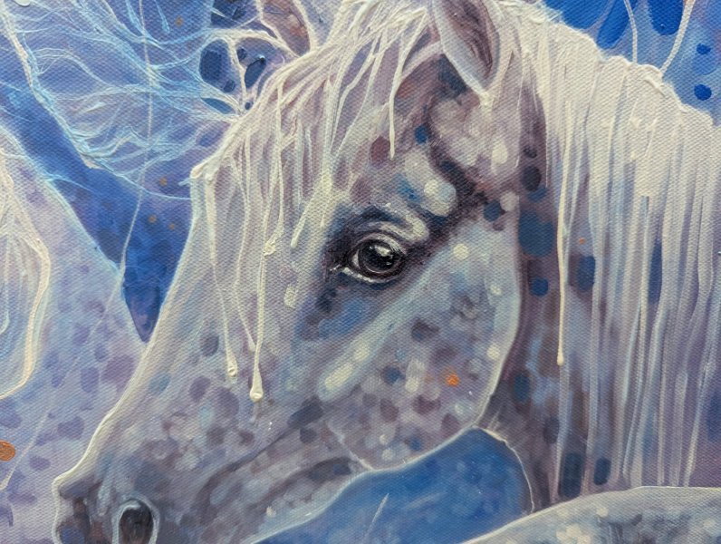 Additional view 3: Contemporary Art Animal Painting Equine Spell by painter Gill Bustamante oil canvas 