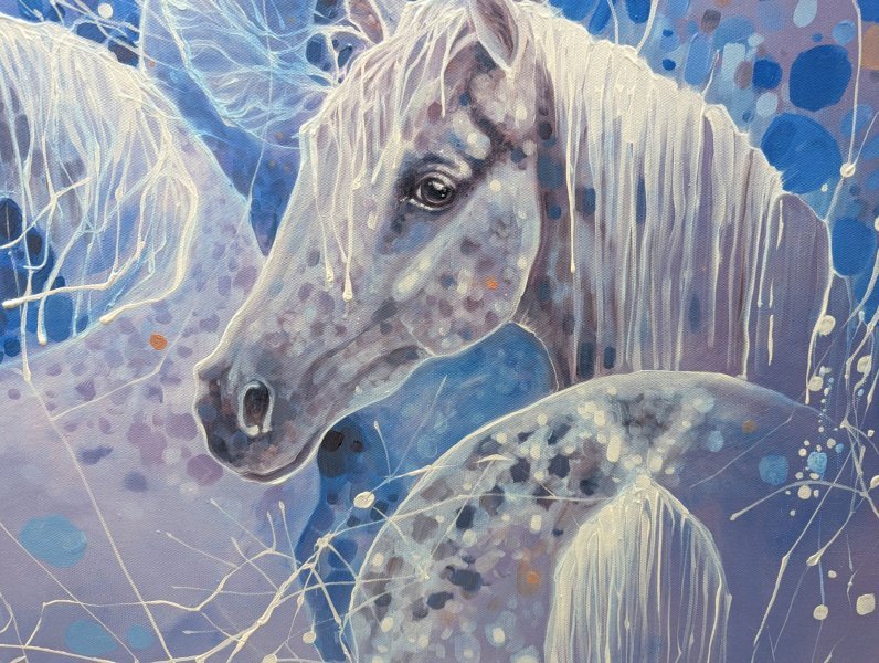 Additional view 4: Contemporary Art Animal Painting Equine Spell by painter Gill Bustamante oil canvas 