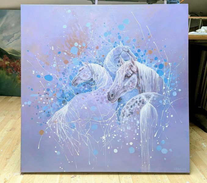 Additional view 8: Contemporary Art Animal Painting Equine Spell by painter Gill Bustamante oil canvas 