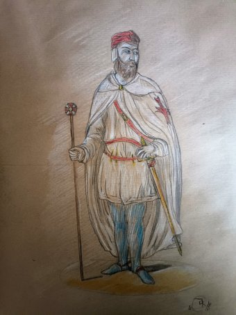 Grafika "Strażnik starożytnych cnót", ilustrator roberto ferrando ołówek papier w Jose Art Gallery
