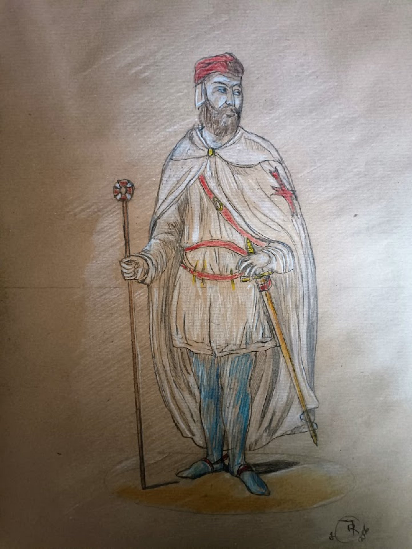 Guardián de las Virtudes Antiguas Drawing - roberto ferrando