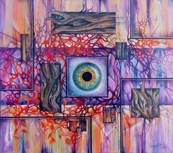 Painting "Within the observer" by painter Igor Sokolskiy oil fabric at Jose Art Gallery