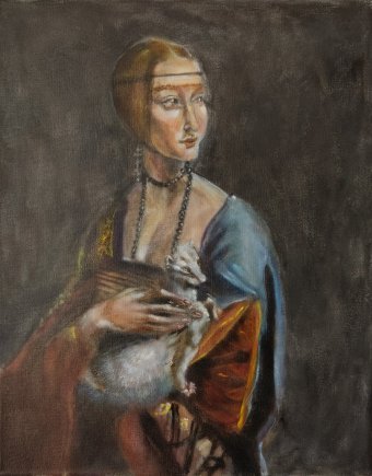 Painting "Lady With An Ermine" by painter Salome Goglidze oil canvas at Jose Art Gallery