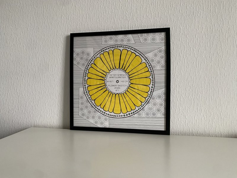 Additional view 1: Abstract Interior Drawing Floral Drawing: Spontaneous Abstraction by illustrator #artdjartem ink paper 