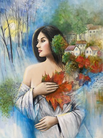 Живопис "Відлуння Часу", живописець Алла Харчук масло картон в Jose Art Gallery