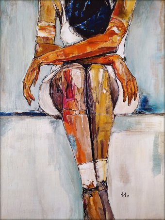 Peinture "White Dress", peintre Alexander Aksyonov acrylique toile à la Jose Art Gallery