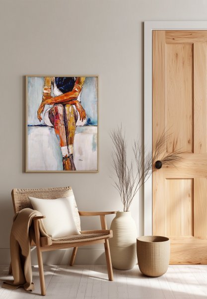 Additional view 1: Expressionism Portrait Painting White Dress by painter Alexander Aksyonov acrylic canvas 