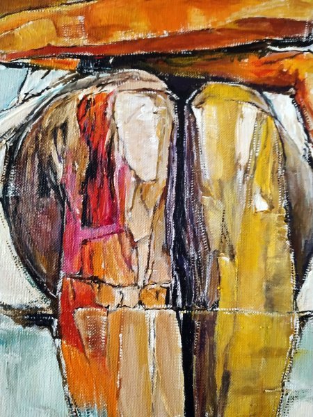 Additional view 4: Expressionism Portrait Painting White Dress by painter Alexander Aksyonov acrylic canvas 