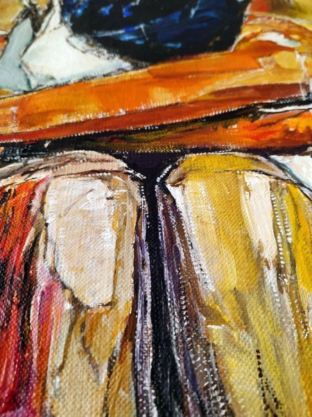 Additional view 5: Expressionism Portrait Painting White Dress by painter Alexander Aksyonov acrylic canvas 