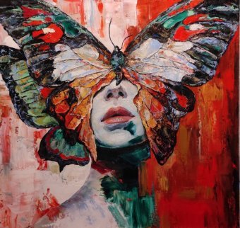 Painting "Ms Butterfly" by painter Irina Belova oil canvas at Jose Art Gallery
