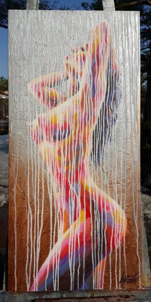 Additional view 9: Contemporary Art Nude Painting Bather by painter Viktoria Lapteva acrylic canvas 