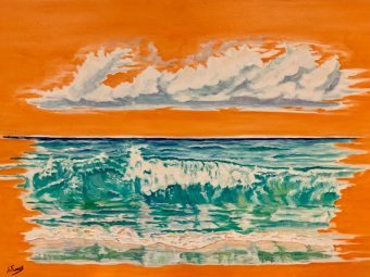 Painting "Symphony of the Sea" by painter Angelo Ferro oil cardboard at Jose Art Gallery