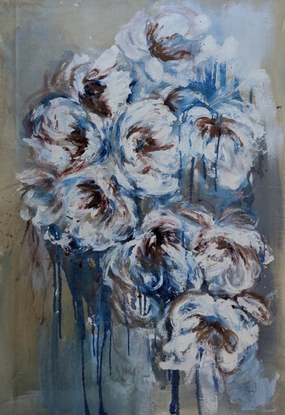 Awakening Spring Blooms in Abstract Painting by Oksana Almiz