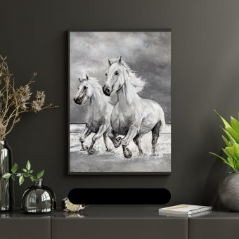 Painting "Wild Horses - Freedom Is ours" by painter Steven Peachey oil paper at Jose Art Gallery