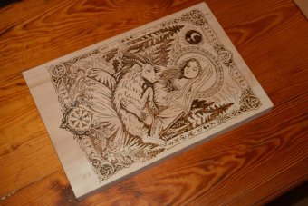 Живопис "Іродіана пірографія", живописець Тёмный змішана техніка дерево в Jose Art Gallery