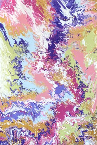 Painting "Feminine Whim" by painter Lana Glim acrylic canvas at Jose Art Gallery
