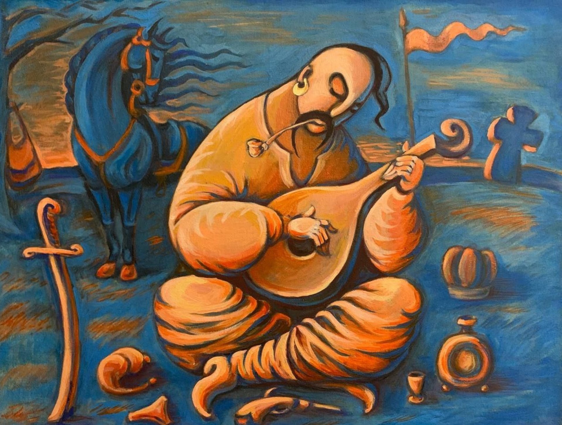 Cossack Mamai - Indomitable Spirit Painting by Evgeny Bohun
