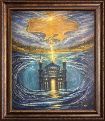 Grafica "Un unico flusso di vita tra le culture", illustratore Inna Odnorog olio tela alla Jose Art Gallery