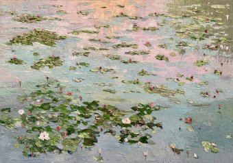 Painting "Dream water lilies pond" by painter Dora Kalinova oil canvas at Jose Art Gallery