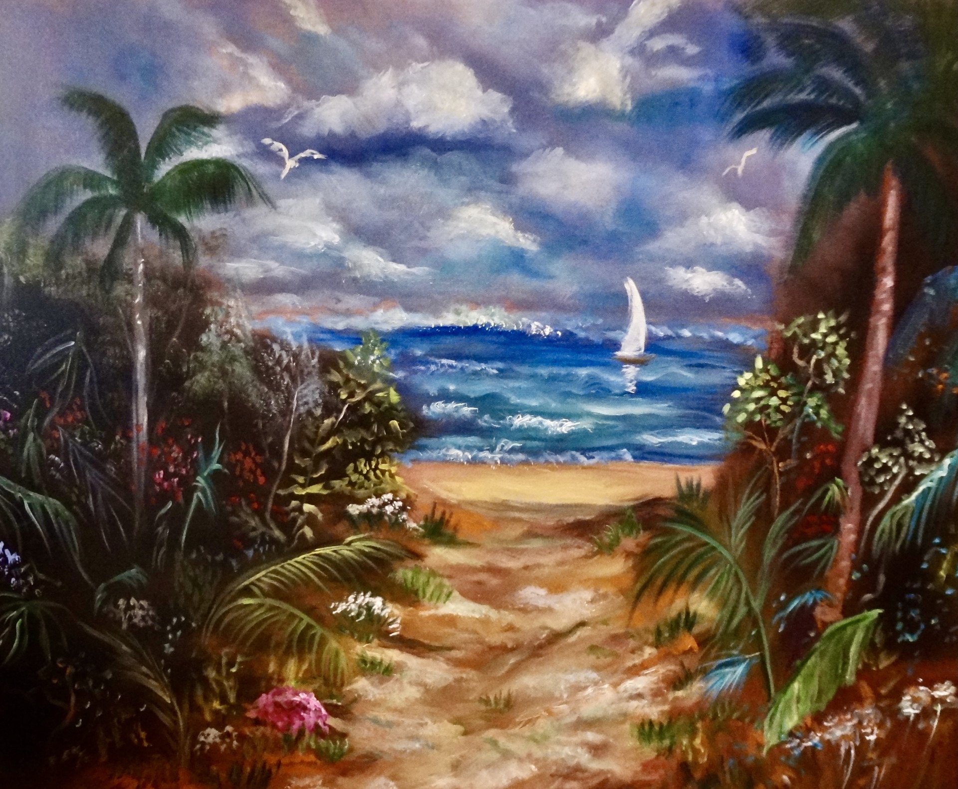 Painting "Path to the Beach" Artist Jenny Jonah Jose Art Gallery