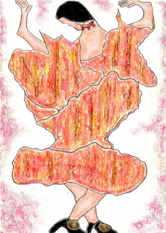 Pintura "Bailando para el rey", pintor JackMichel pastel papel en Jose Art Gallery